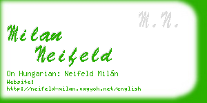 milan neifeld business card