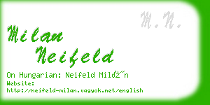 milan neifeld business card